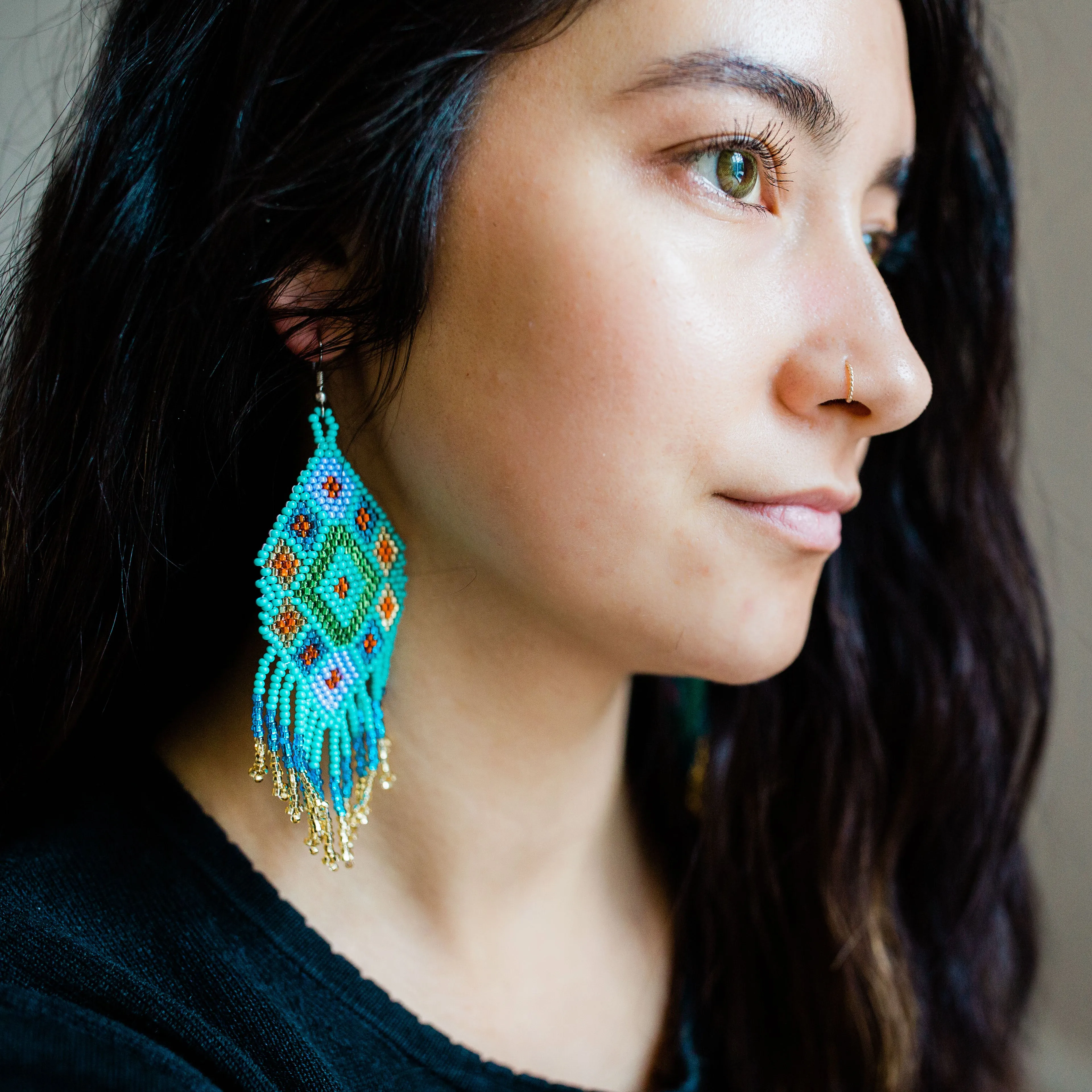 Beaded Kite Earrings