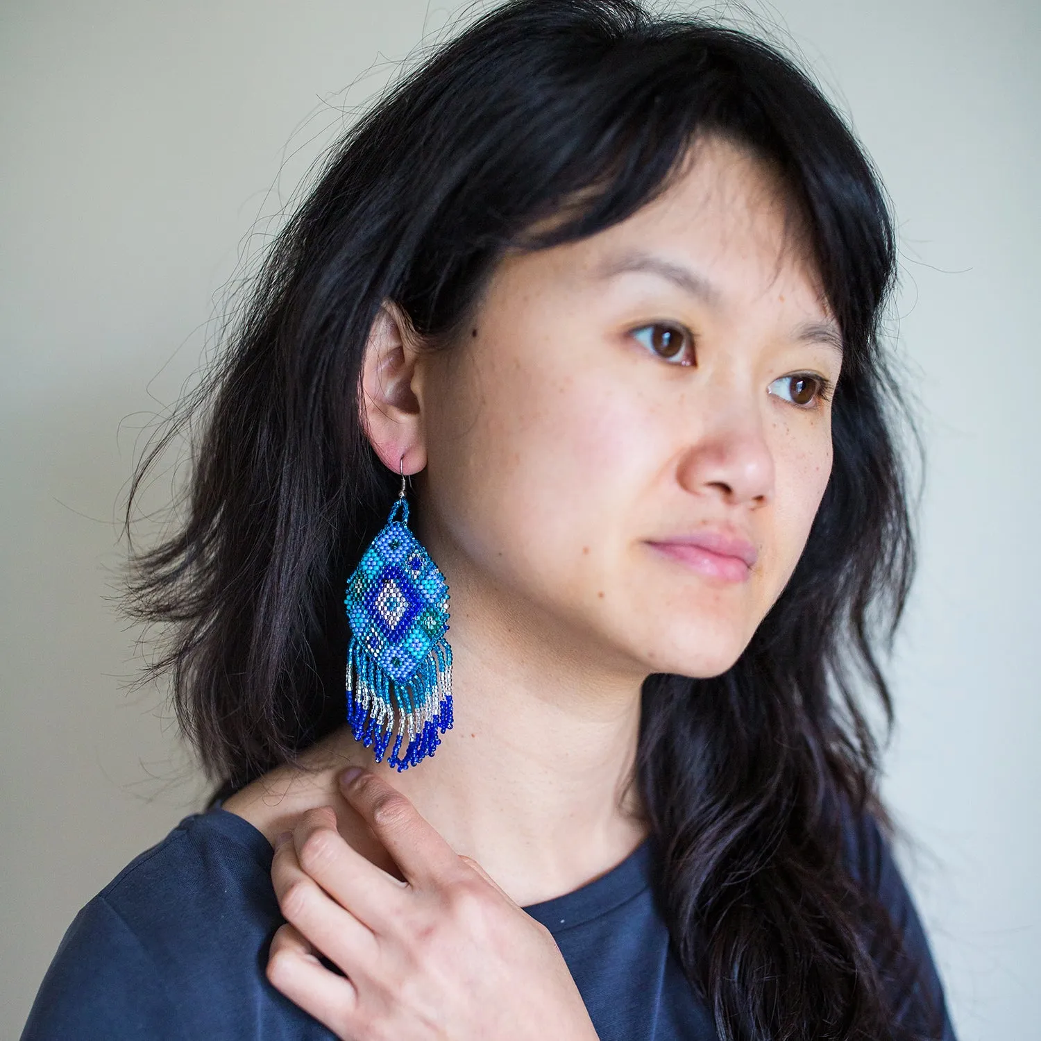 Beaded Kite Earrings