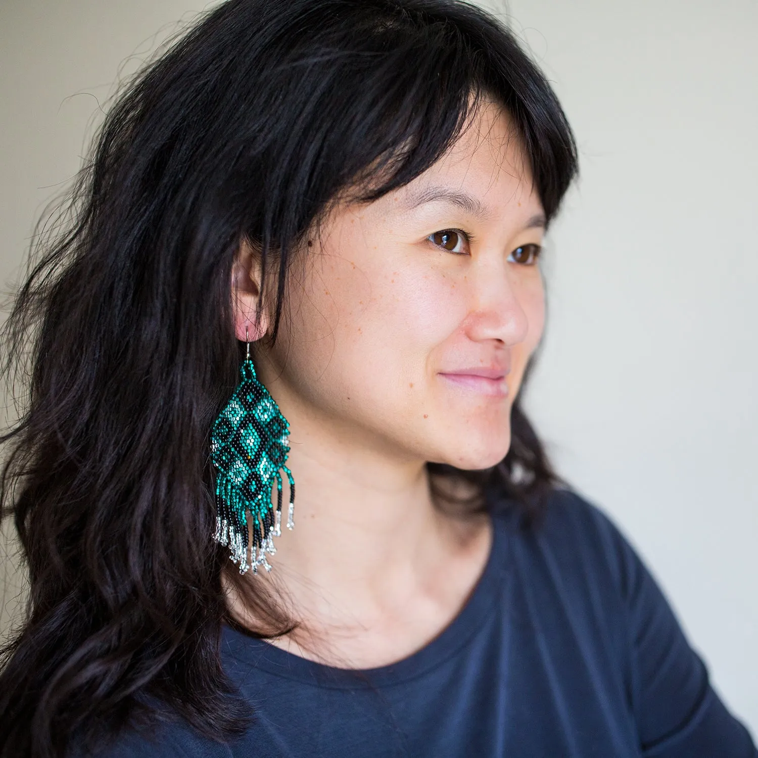 Beaded Kite Earrings