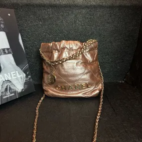 Chanel Copper Pink 22 Bag Mini Chip Crossbody Bag