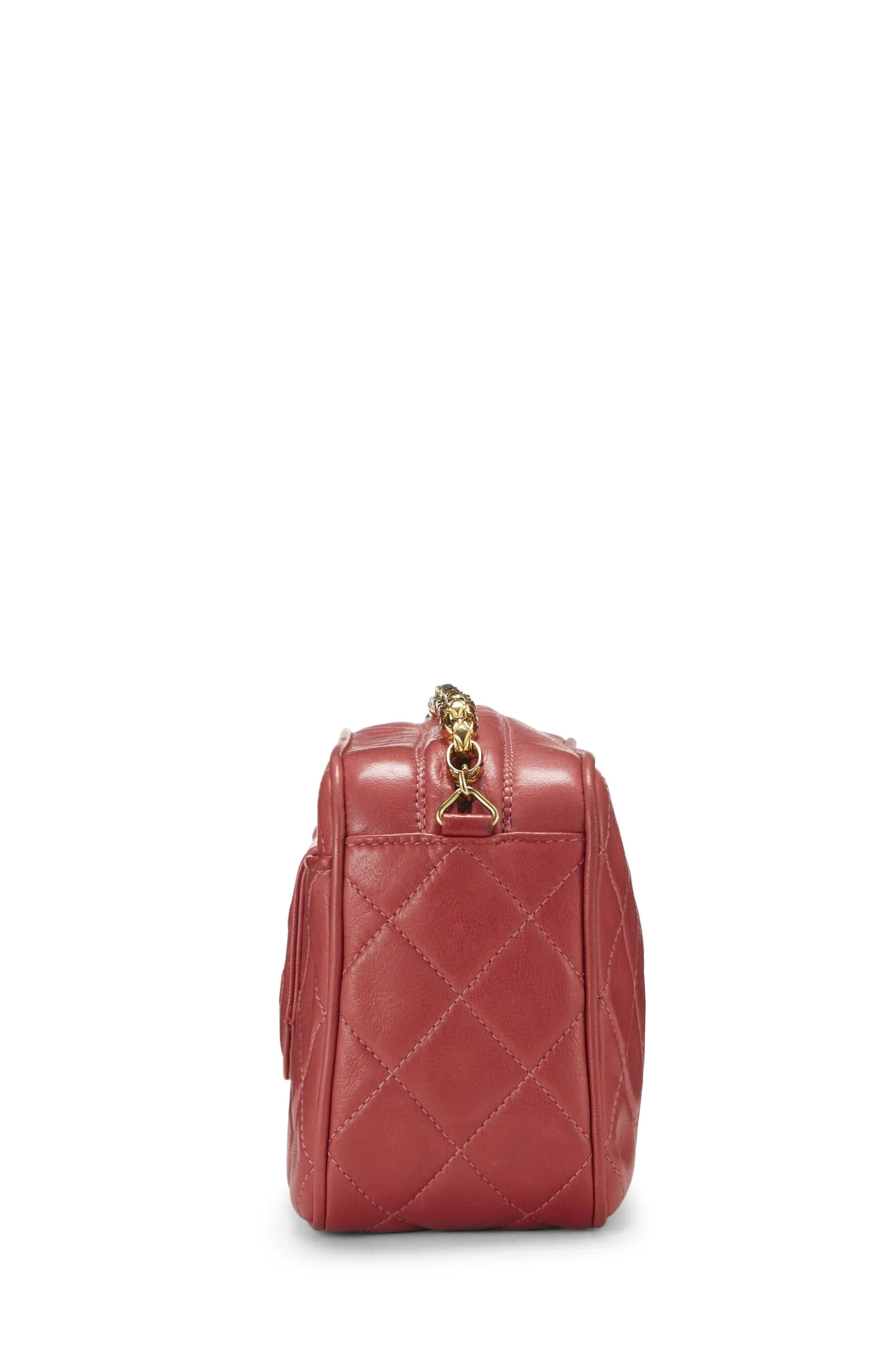 Chanel,  Pink Lambskin Diamond 'CC' Tab Camera Bag Mini, Pink