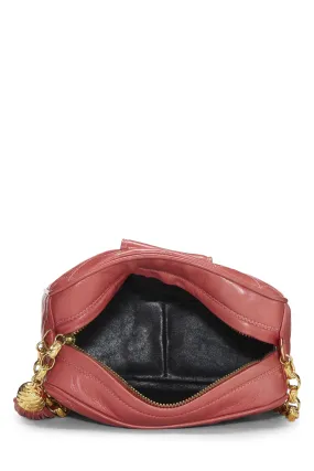 Chanel,  Pink Lambskin Diamond 'CC' Tab Camera Bag Mini, Pink