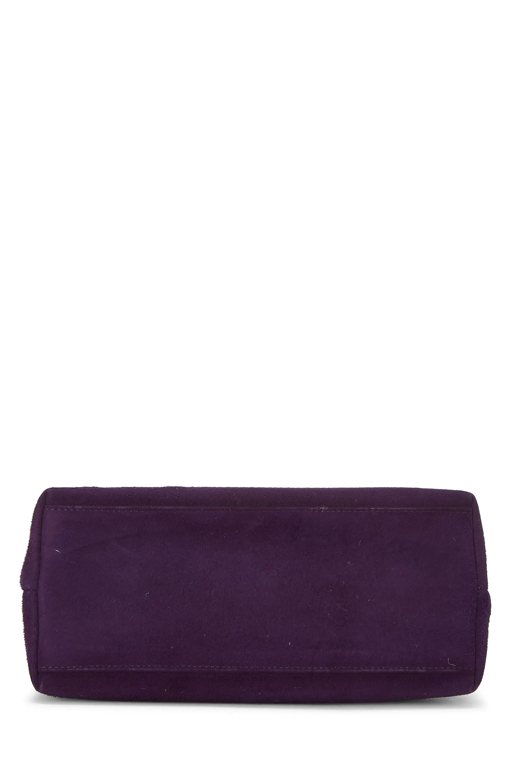 Chanel,  Purple Suede Kiss Lock Mini Bag, Purple