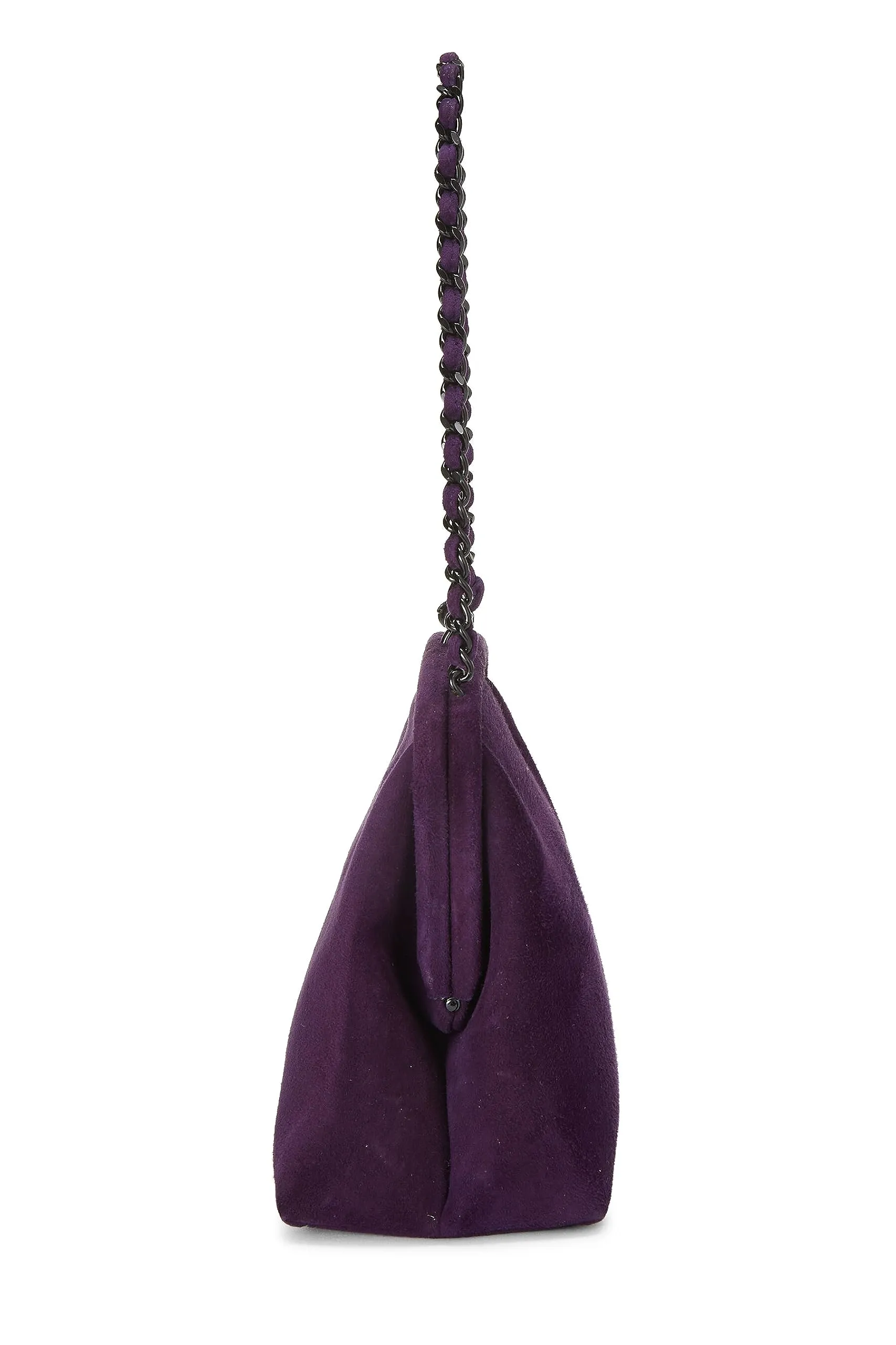 Chanel,  Purple Suede Kiss Lock Mini Bag, Purple