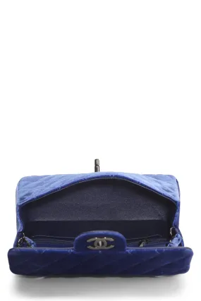 Chanel,  Purple Velvet Rectangular Flap Mini, Navy
