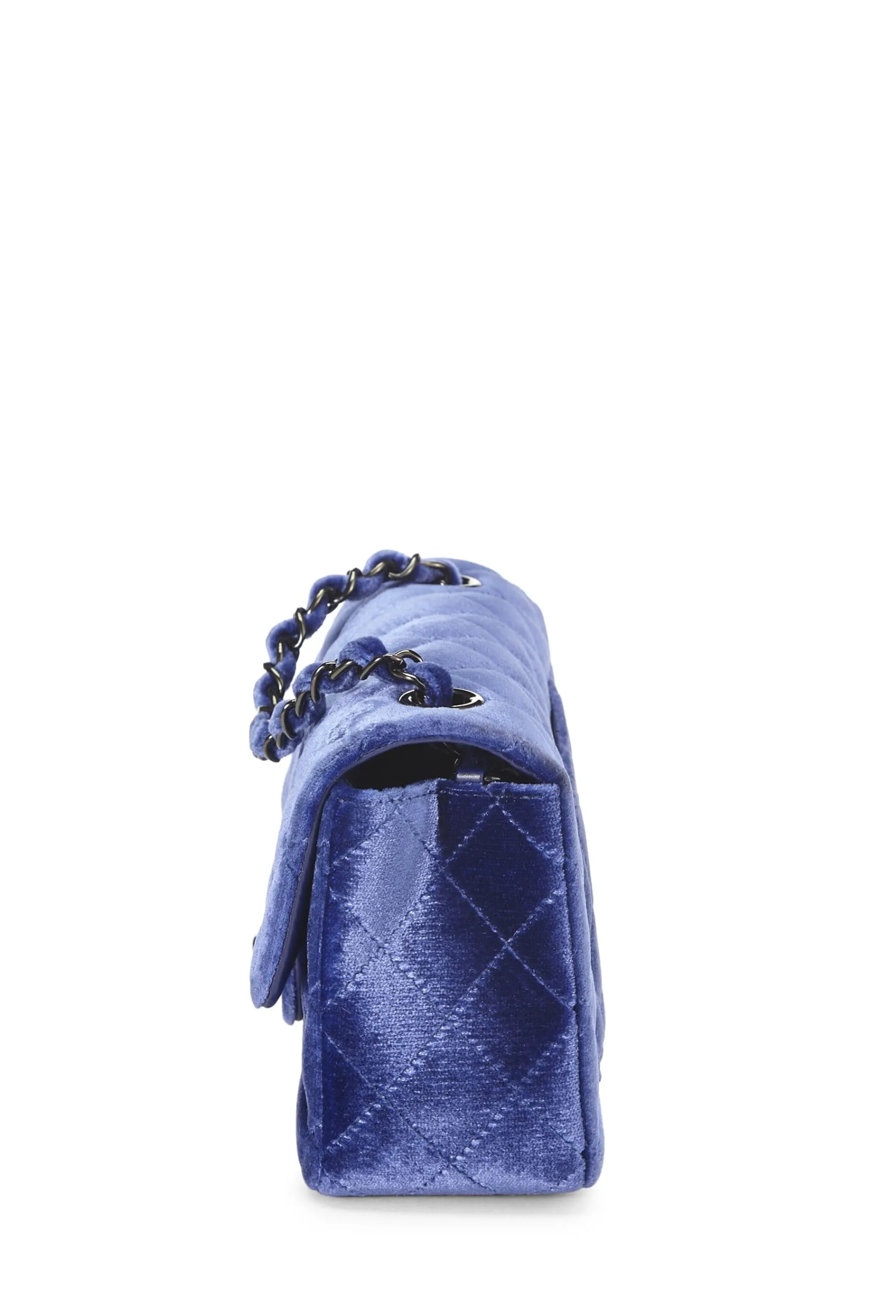 Chanel,  Purple Velvet Rectangular Flap Mini, Navy