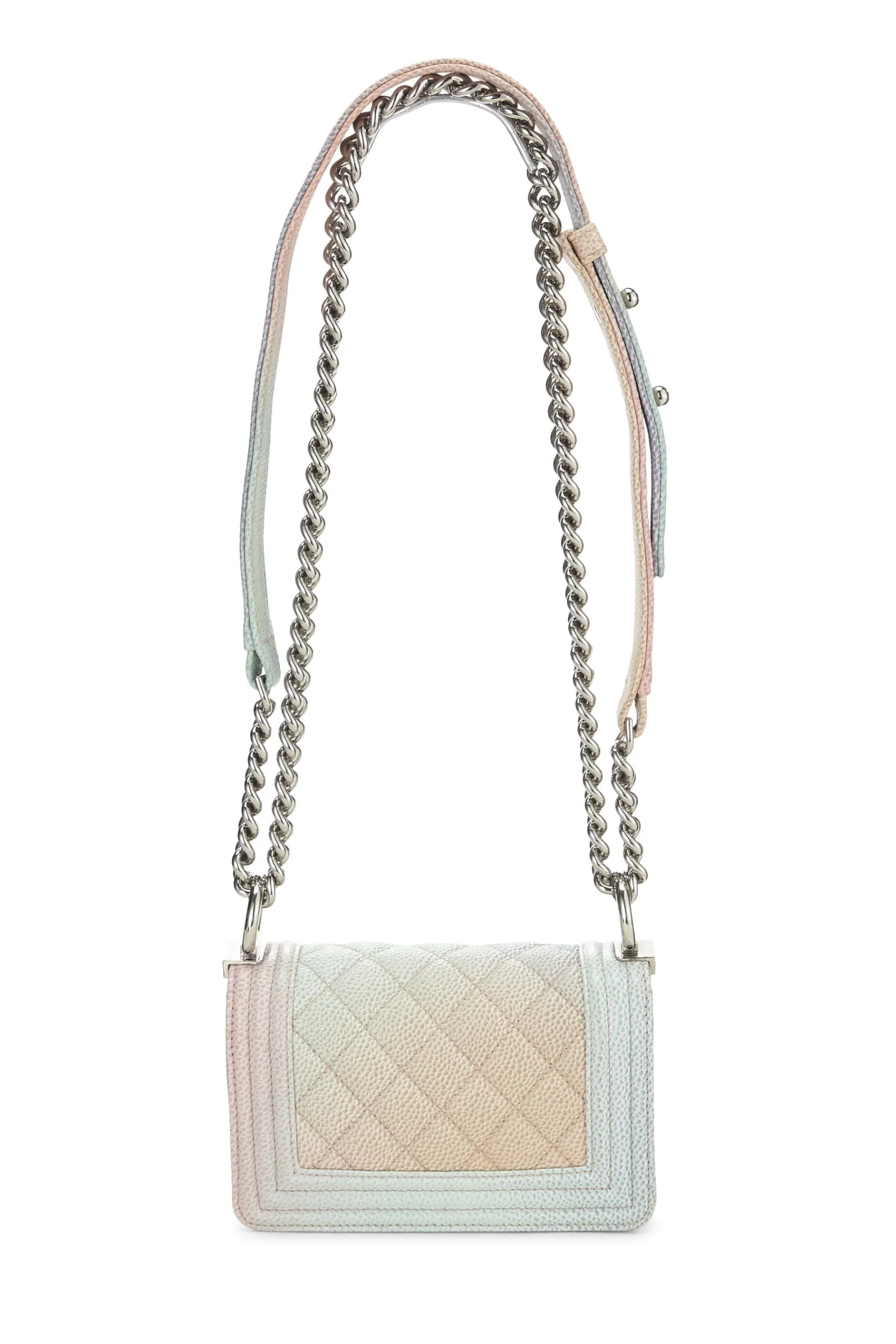 Chanel,  Rainbow Quilted Caviar Boy Bag Mini, Multi