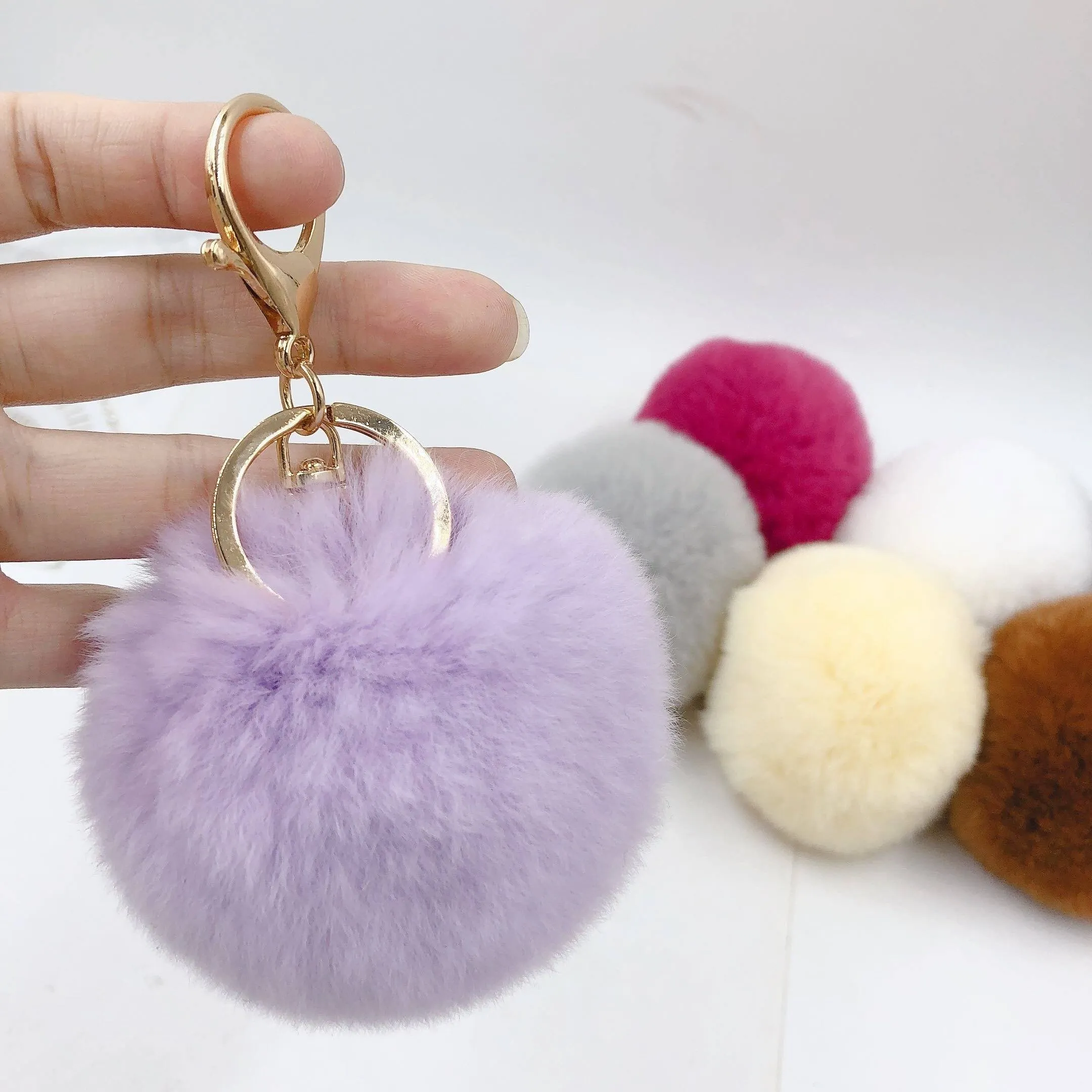 Colorful Fluffy Balls Keychains
