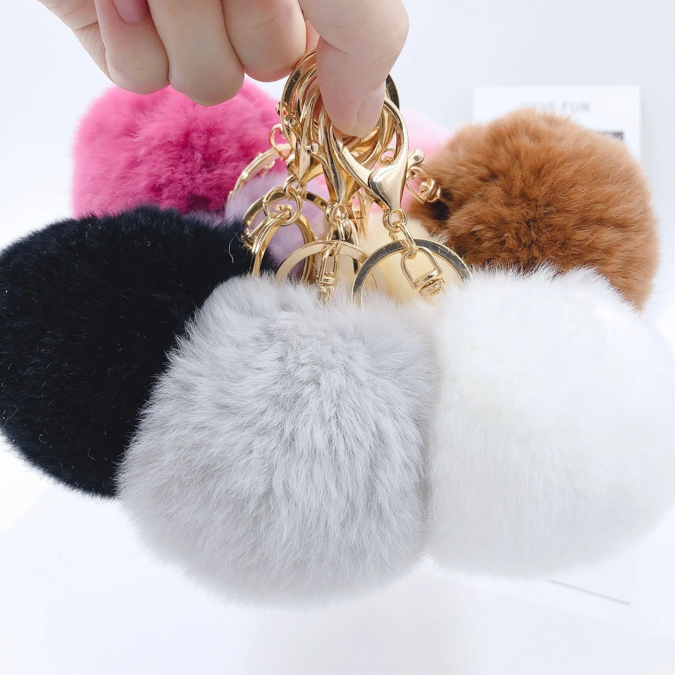 Colorful Fluffy Balls Keychains