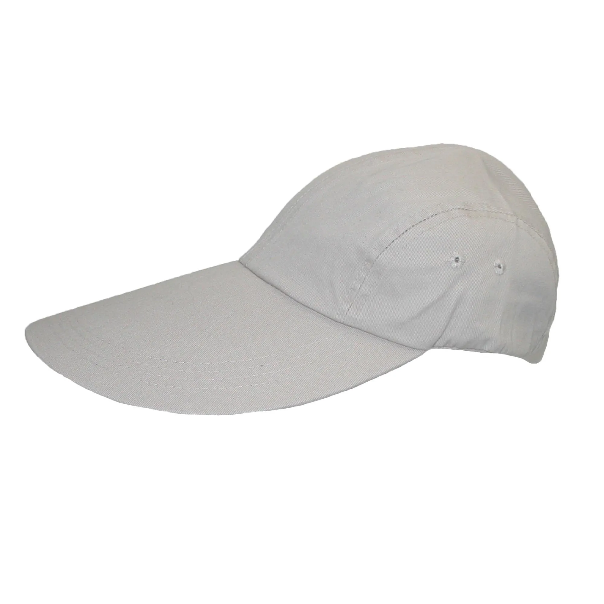 CTM® Cotton Long 5 Inch Bill Visor Baseball Cap