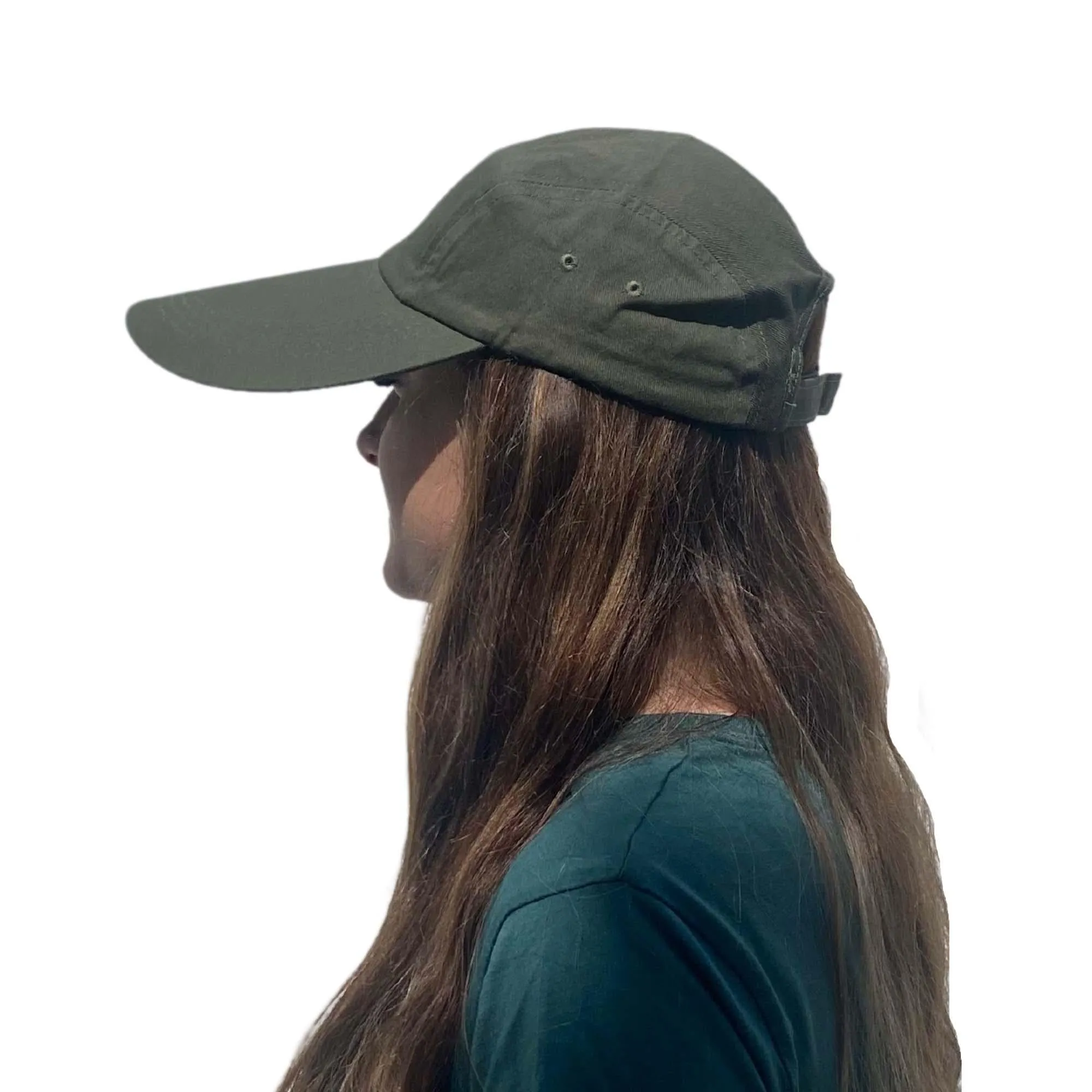 CTM® Cotton Long 5 Inch Bill Visor Baseball Cap