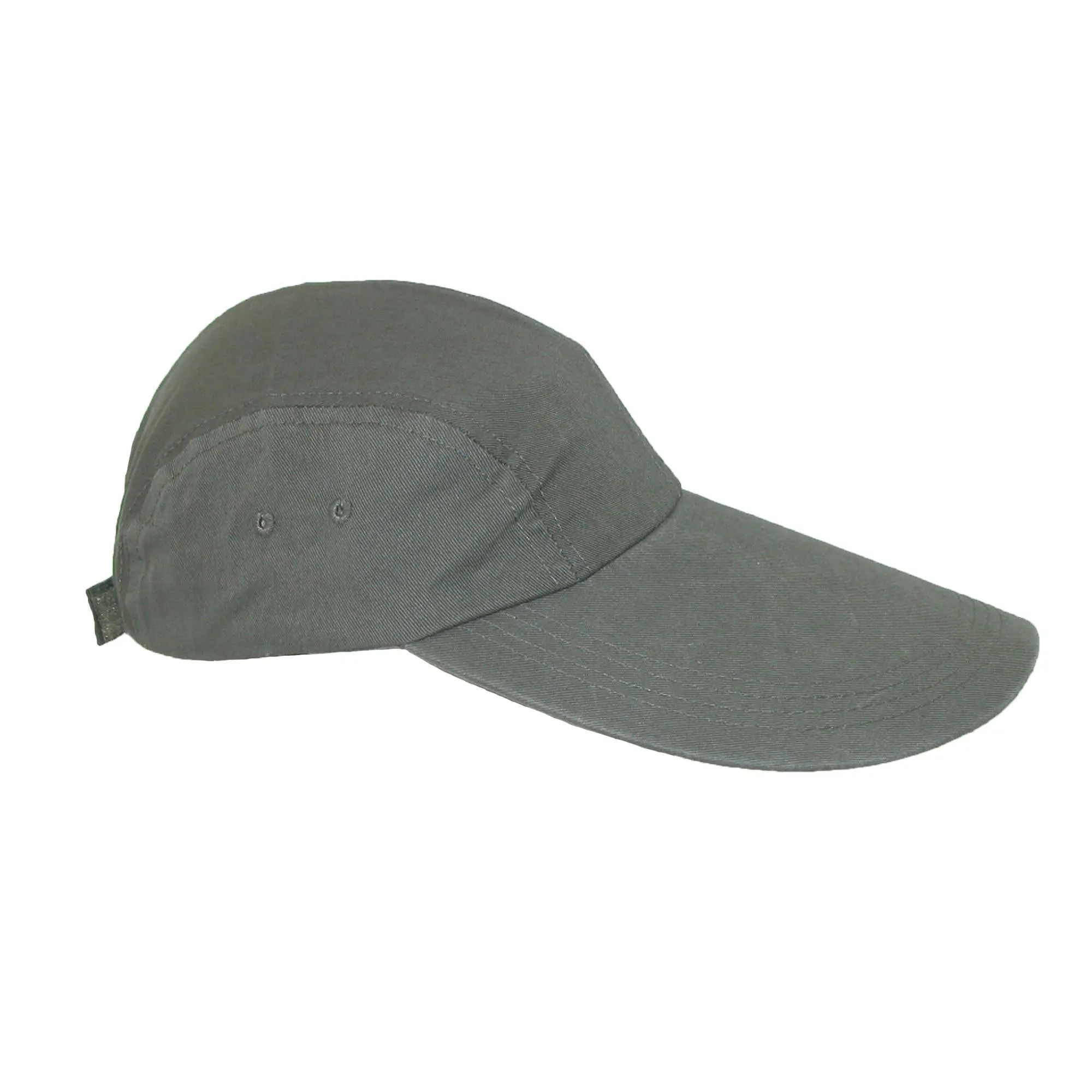 CTM® Cotton Long 5 Inch Bill Visor Baseball Cap
