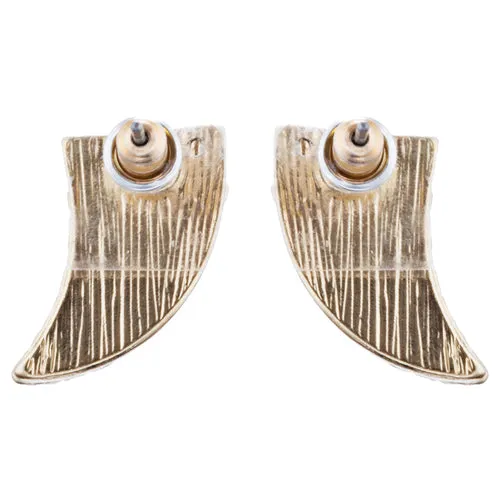 Fun Cute Adorable Horn Design Fashion Stud Style Earrings E987 Gold