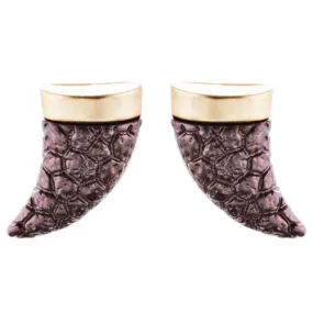 Fun Cute Adorable Horn Design Fashion Stud Style Earrings E987 Purple