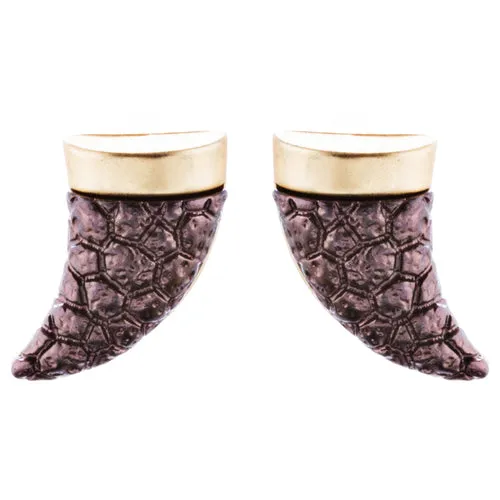 Fun Cute Adorable Horn Design Fashion Stud Style Earrings E987 Purple