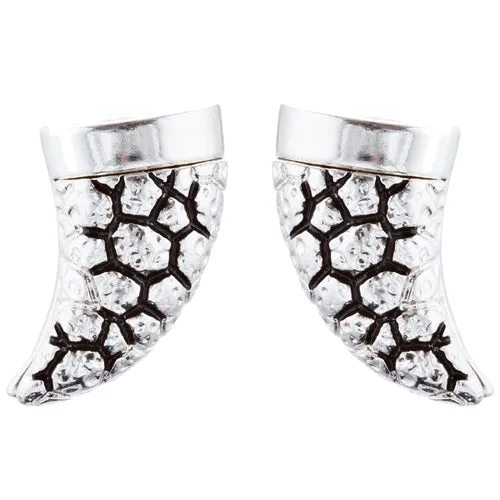 Fun Cute Adorable Horn Design Fashion Stud Style Earrings E987 Silver