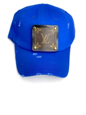 GG2 - Bright Blue Distressed Dad Hat Black/Antique