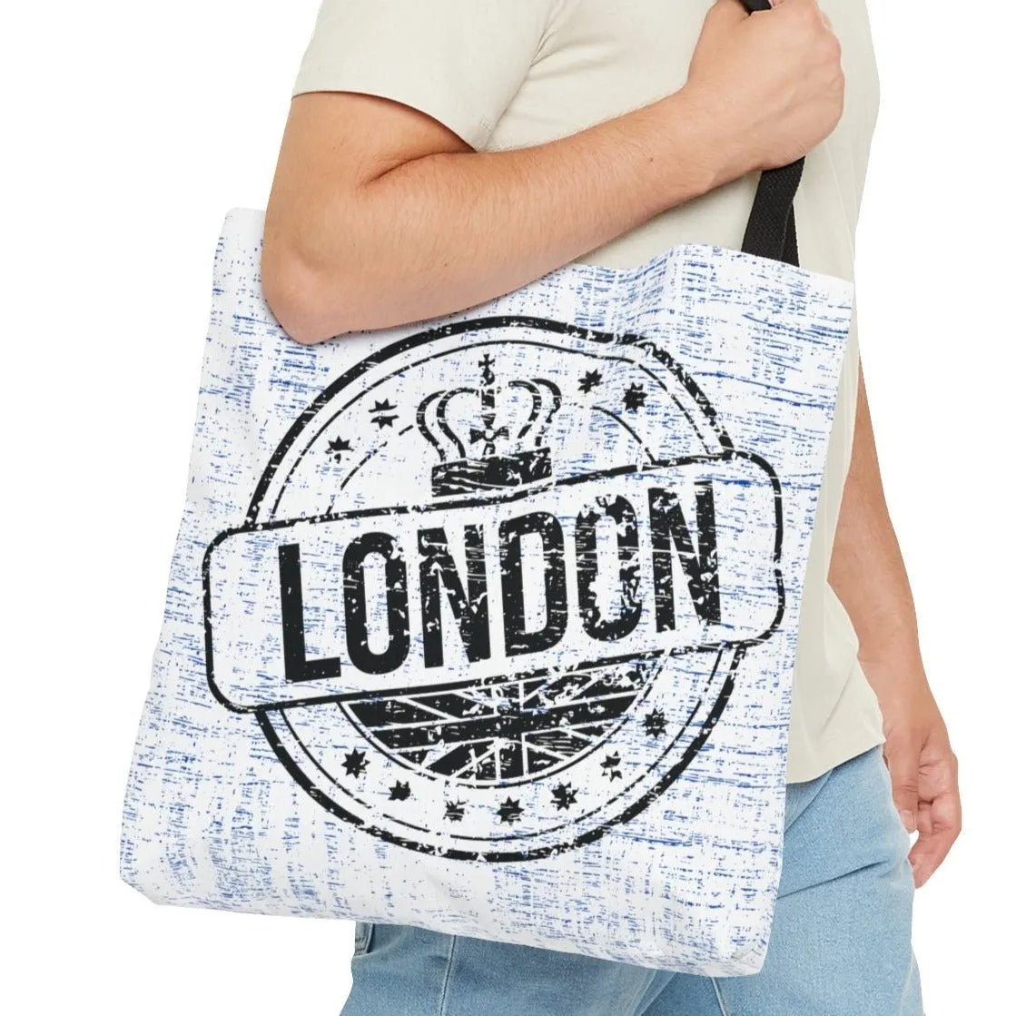London Circle Design Large Tote Bag - Stylish British-Inspired Fashion Accessory