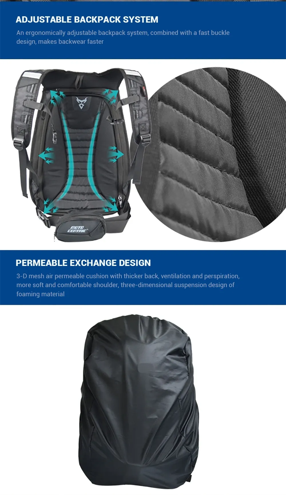 Moto Centric No drag Backpacks