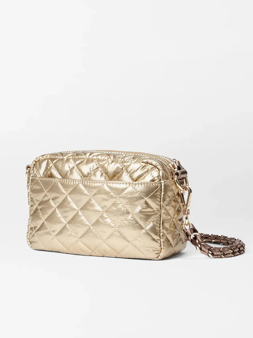 MZ Wallace Mini Crosby in Antique Gold Metallic Oxford