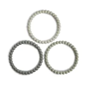 Pearl Teething Bracelet 3-pack (Green Tea/Cool Gray/Sea Salt)